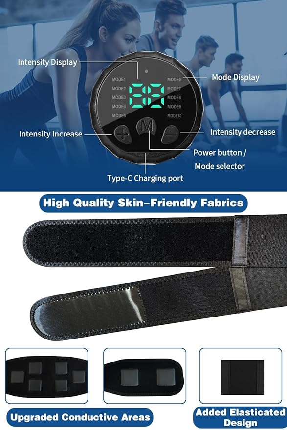 Daphne ABS Stimulator, Ab Stimulator Muscle Toner, Effective Muscle Stimulator for Abdomen, Arms, Legs,Abdominal Toning Belt