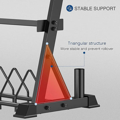 Dumbbell Rack 3-Tier Weight Plate Rack Storage Stand