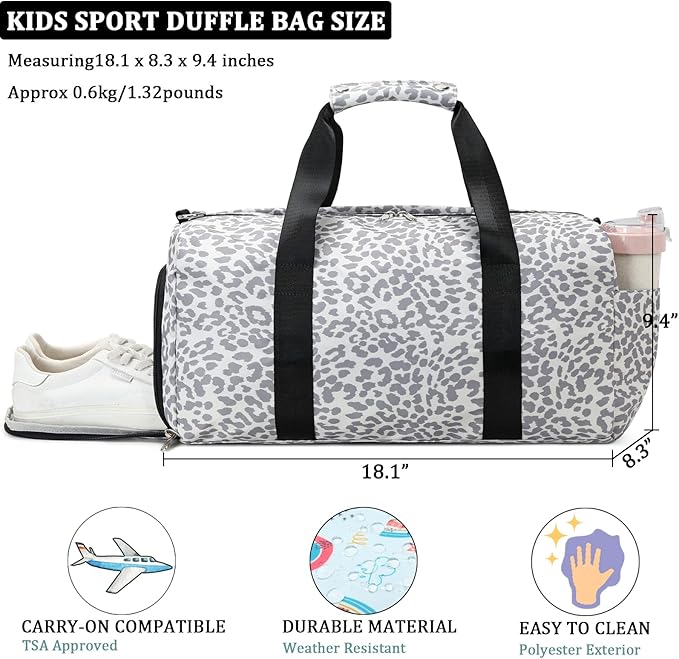 JIANYA Sports Gym Duffle Bag for Women, Womens Weekender Bag Overnight Travel Bag with Shoe Compartment & Wet Pocket Girls Gymnastics Carry Bag