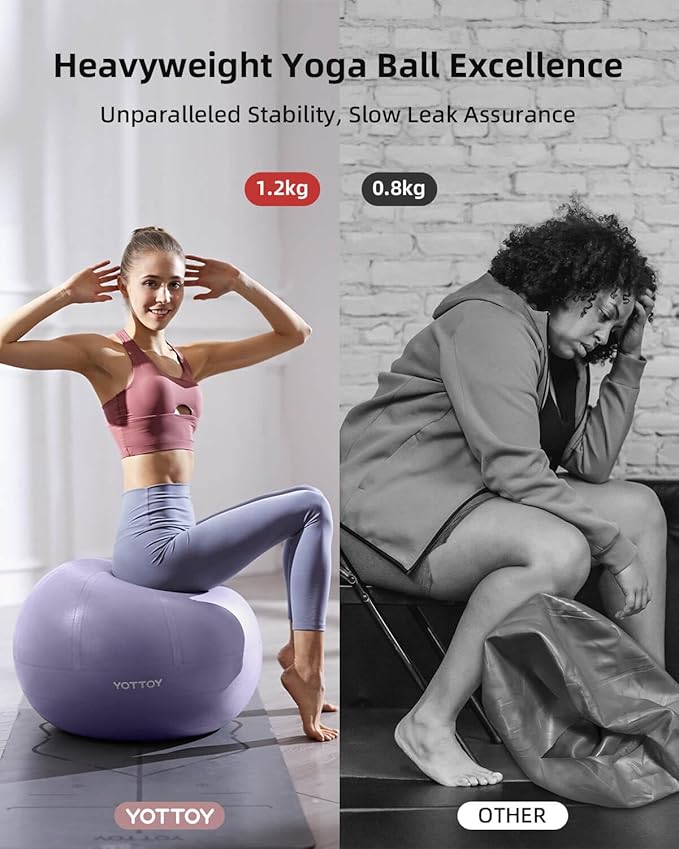 Anti-Burst Exercise Ball for Working Out, Yoga Ball for Pregnancy,Extra Thick Workout Ball for Physical Therapy,Stability Ball for Ball Chair Fitness with Pump