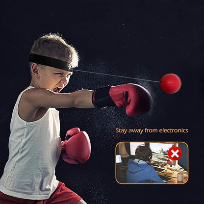 Boxing Reflex Ball with 3 Sets of Hand Protective Boxing Bandages, Boxing Training Balls, and MMA Speed Training is Suitable for Adults/Children