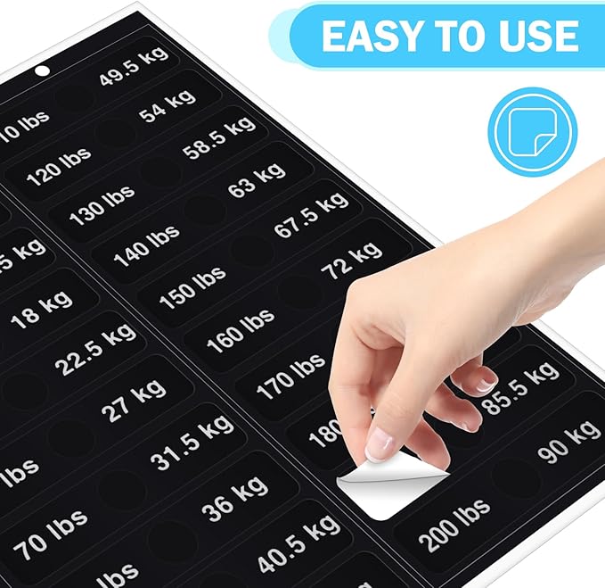 Weight Sticker Labels Weight Stack Labels 10lbs to 200Ibs, Machine