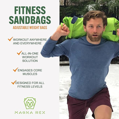 Sandbags for Working Out - Adjustable Sand Bags for Weight Training, Heavy Duty Equipment - 1 Outer Workout Sandbag, 3 Inner Sandbags, and 1 Soft Kettlebell