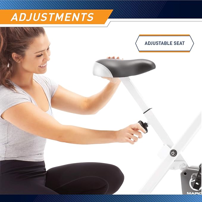 Marcy Foldable Upright Exercise Bike with Adjustable Resistance for Cardio Workout & Strength Training - Multiple Styles Available