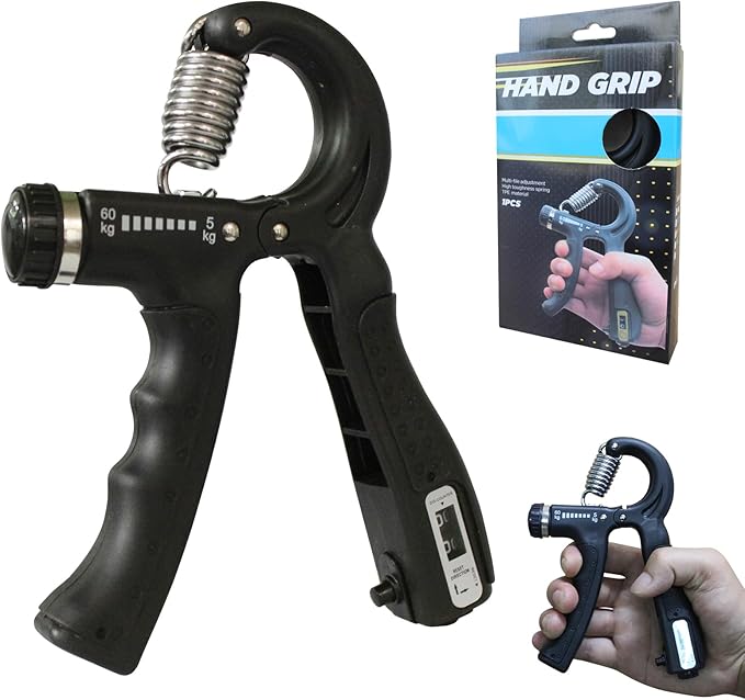 Grip Strength Trainer, Hand Gripper Strengthener with Adjustable Resistance 11-132 Lbs (5-60kg), Forearm Strengthener with Non-Slip Gripper for Muscle Building and Injury Recover Gym/Home