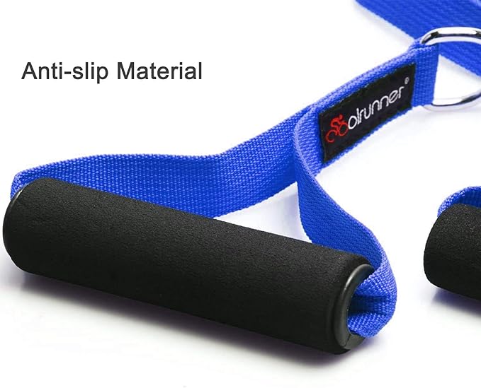 Coolrunner 2 Pair Resistance Band Handles Grips Fitness Strap Wide Design Heavy Duty Cable Handles with Solid ABS Cores, Heavy Gauge Welded D-rings (4-piece set)