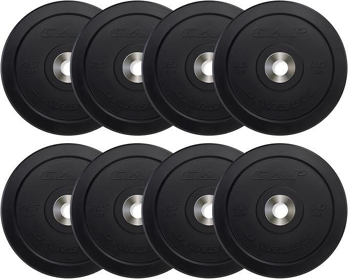 CAP Barbell 2-Inch Olympic Bumper Plate Weight Set | 100-370 lbs | Multiple Options