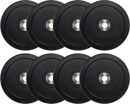 CAP Barbell 2-Inch Olympic Bumper Plate Weight Set | 100-370 lbs | Multiple Options