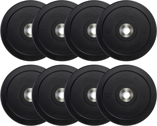 CAP Barbell 2-Inch Olympic Bumper Plate Weight Set | 100-370 lbs | Multiple Options