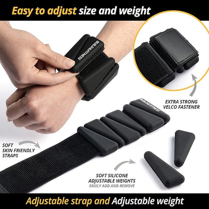 Wrist & Ankle Weights, Adjustable Bands for Women & Men Workouts, Set of 2 (1lb or 2lb each / 1kg or 2kg total). For Running, Jogging, Walking, Yoga, Dance, Pilates, Aerobics, Strength Training