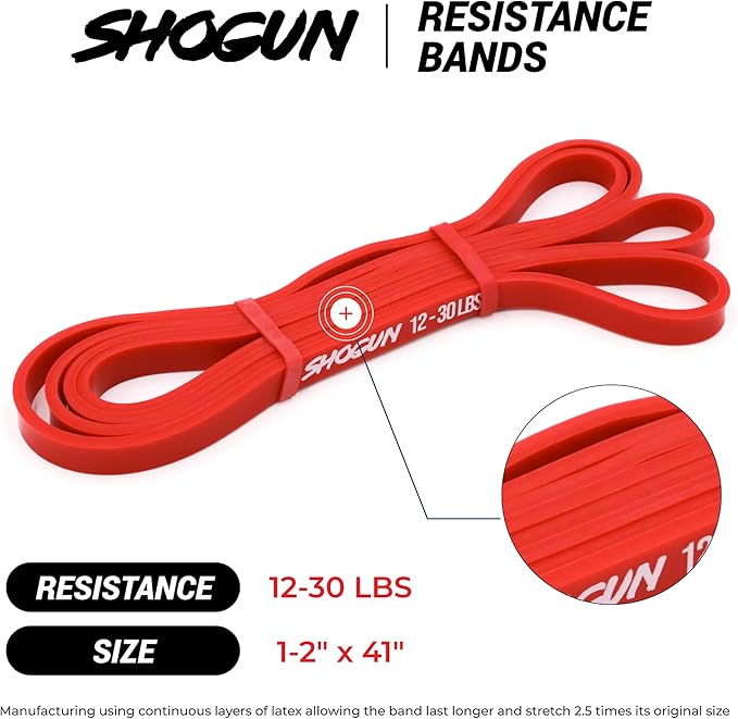 Resistance Bands - Heavy Duty Resistance & Stretch Bands for Exercise. Ideal for Pull-up Assistance, Body Stretching, Power-Lifting, Resistance Training. Shogun Sports Resistance Bands for Working Out