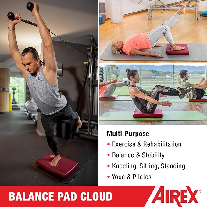 AIREX Balance Pad – Stability Trainer for Balance, Stretching, Physical Therapy, Exercise, Mobility, Rehabilitation and Core Training Non-Slip Closed Cell Foam Premium Balance Pad