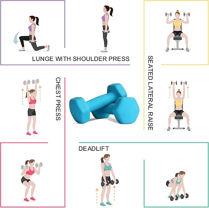 Balelinko Home Gym Equipment Workouts Strength Training Weight Loss Pilates Weights Yoga Sets Weights for Women, Men, Seniors and Youth