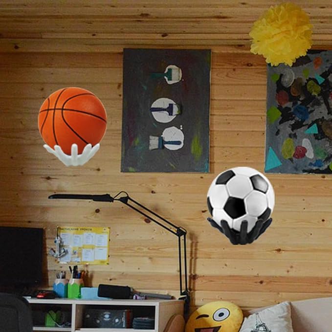 Hand Shaped Basketball Holder Wall Mount Gifts Basketball Room Decor Accessories Art Ball Decor Stand for Basketball, Football, Soccer, Volleyball