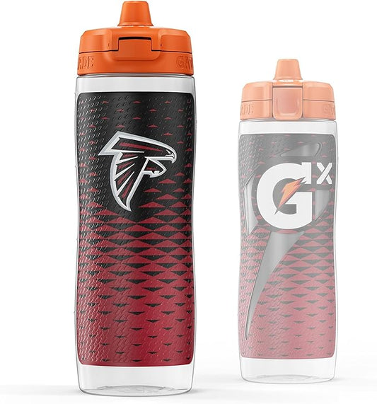 Gatorade Gx NFL Non-Slip Squeeze Bottles, 30 fl oz, Gx Hydration System