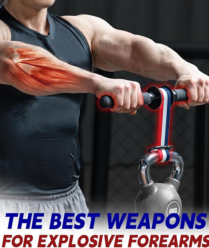 45In Nylon Webbing Wrist and Forearm Strengthener for Men and Women, Wrist Roller Forearm Exerciser with Durable Non-Slip Hand Grip, Forearm Roller-Forearm Blaster with Fast-Locking for Grip Strength Training.