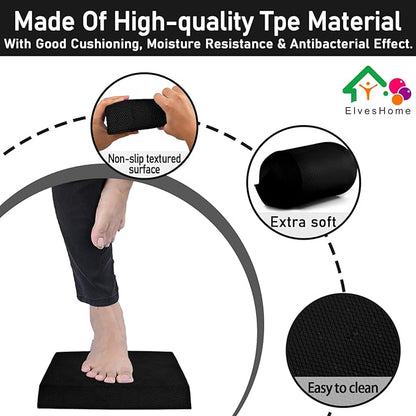 Small Balance Board, Exercise Balance Pad, Yoga Mat Thick, Non-Slip Foam Pad, Yoga Mats for Balance Exercise Stability Workout, Knee Pads Trainer for Physical Therapy Strength Training Ankle Exercises