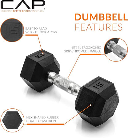 CAP Barbell Dumbbell Set with Rack | Multiple Options in 150lbs and 210lbs