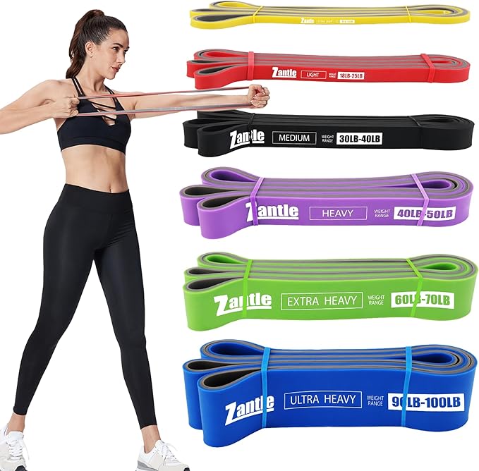 Resistance Band Loops, Workout Bands for Men & Women, Exercise Bands for Physical Therapy, Rubber Resistance Bands Set of 5, Elastic Bands for Home Fitness, Yoga, Gym Training