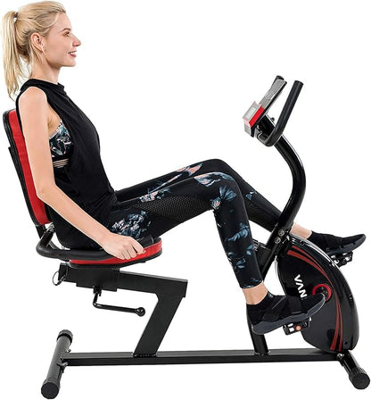 VANSWE Recumbent Exercise Bike for Adults Seniors - Recumbent Bikes for Home with Magnetic Resistance, Bluetooth and App Connectivity, Pulse Sensor