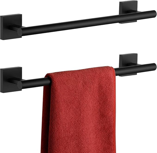 KOKOSIRI Bathroom Towel Bars 16 Inch Towel Rail Matte Black 40CM Hand Towel Holder for Bath Kitchen Wall, 2 Pack Stainless Steel B4005BK-L16-P2