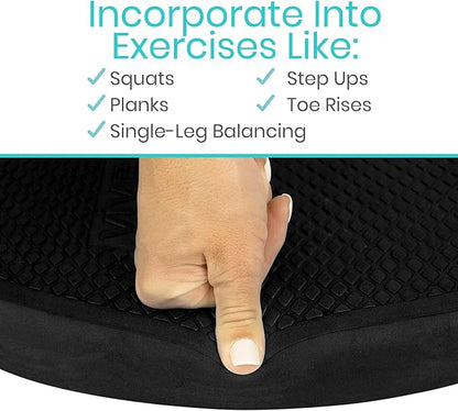 Vive Oval Balance Pad - Wobble Cushion For Physical Therapy And Rehabilitation Equipment - Soft Stability Trainer Foam For Workouts, Yoga, Core Strength And Pilates - Device For Women, Men And Kids