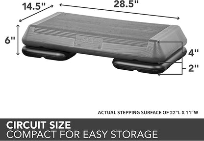 The Step Circuit Size Aerobic Platform, Circuit Size Steppers for Exercise with Risers for Adjustable Home Workout, Stair Stepper for Exercise and Home Gym