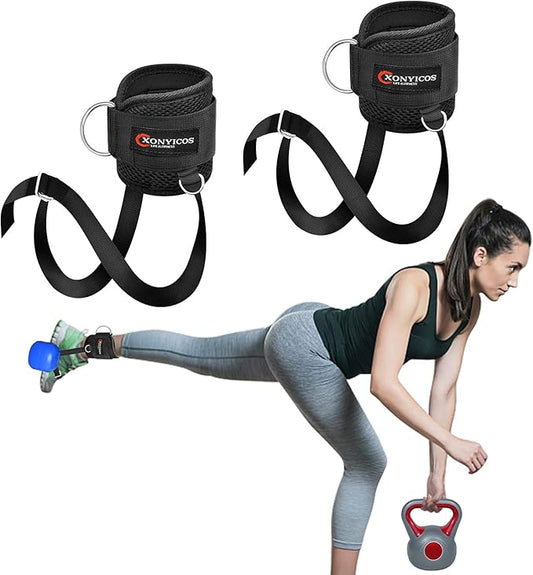 Adjustable Ankle Weights Straps for Cable Machine,Dumbbell Attachment for Feet - Leg Curl Kickbacks and Extensions - Pesas para Tobillos for Men and Women