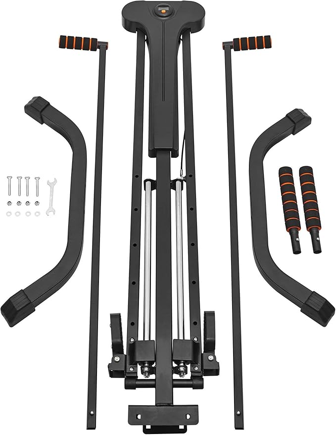 Vertical Climber Exercise Machine for Home Gym with 4 Metal Guide Rails Folding Exercise Climber Cardio Workout Machine 5-Level Heights Stair Stepper Newer Version, Easy to Assemble