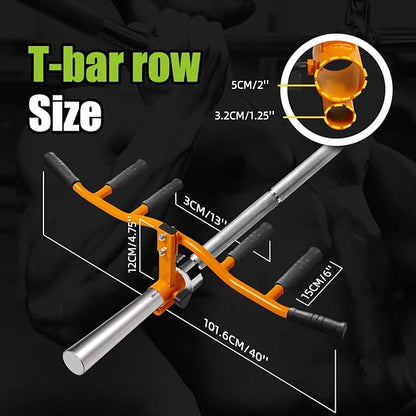 T Bar Row Handle Landmine Attachment, New Upgrade Steel Landmine Handle fits 1“ Standard or 2” Olympic Barbell - Sturdy Connection Design, Easy to Install, 300 lbs Weight Capacity