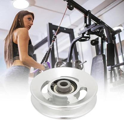 Aluminum GYM Pulley Wheel, Universal Aluminum Alloy Bearing Pulley Wheel for Cable Machine Gym Equipment Part Garage Door