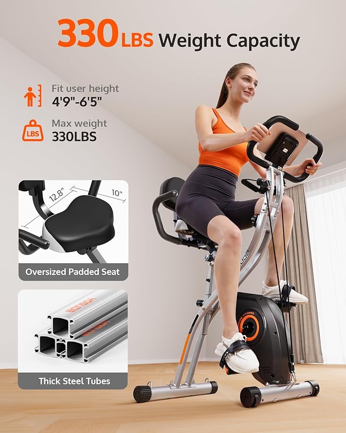 YOSUDA Folding Exercise Bike - Foldable Stationary Bike for Home Gym Workout