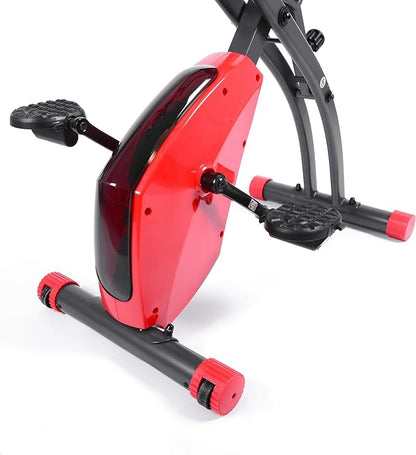 Echelon Flex Express Folding Exercise Bike: Magnetic, Foldable, Upright/Recumbent, Multi-Level Resistance, Arm Resistance Band, and LCD Display