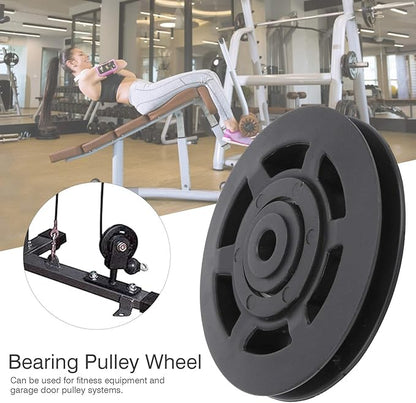 Keenso Bearing Pulley Wheel, 10Pcs/Set 95mm Pulley Universal Nylon Bearing Pulley Wheel Replacement Gym Fitness Equipment Combination fitness products