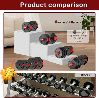 Adjustable Weights Dumbbells Set, 20/30/40/60/80lbs Non-Rolling Adjustable Dumbbell Set, Free Weights Dumbbells Set Hexagon, Weights Set for Home Gym