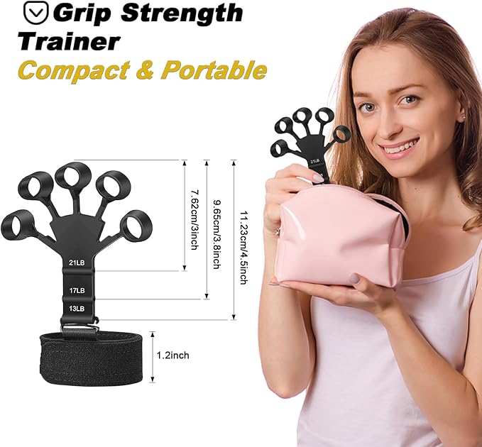 Gripster,Forearm Strengthener & Finger Strengthener,2PCS Upgraded Grip Strength Trainer,6 Resistant Level Grip Trainer,Gripster Forearm Trainer,Hand Gripper,Finger Exerciser & Hand Strengthener