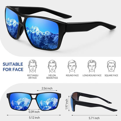 Dollger Polarized Sports Sunglasses for Men Women Uv400 Protection Goggles Runing Cycling Fishing Golf Bike TR-90 Frame