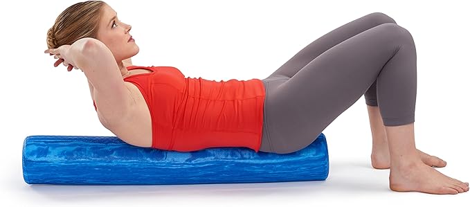 OPTP PRO-Roller Soft Density Foam Roller – Low Density Soft Foam Roller for Physical Therapy, Pilates Foam Roller and Yoga Foam Roll Exercises, and Muscle Recovery - Blue 36" x 6"