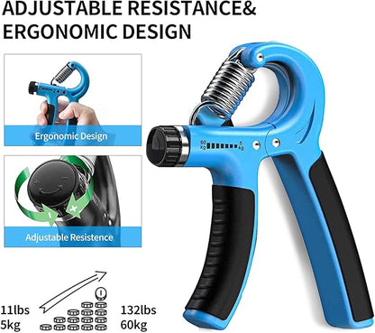 Hand Grip Strengthener, Adjustable Resistance 22-132Lbs (10-60kg),