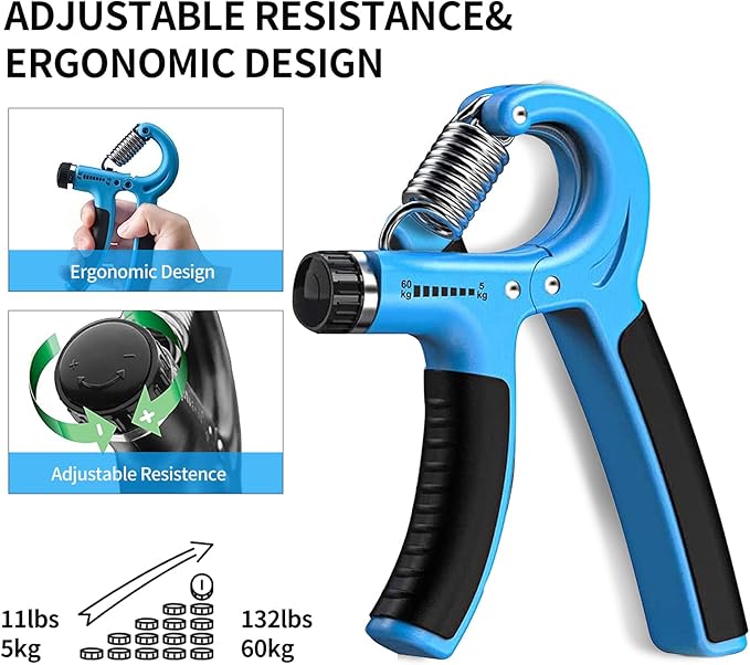 Hand Grip Strengthener, Adjustable Resistance 22-132Lbs (10-60kg),