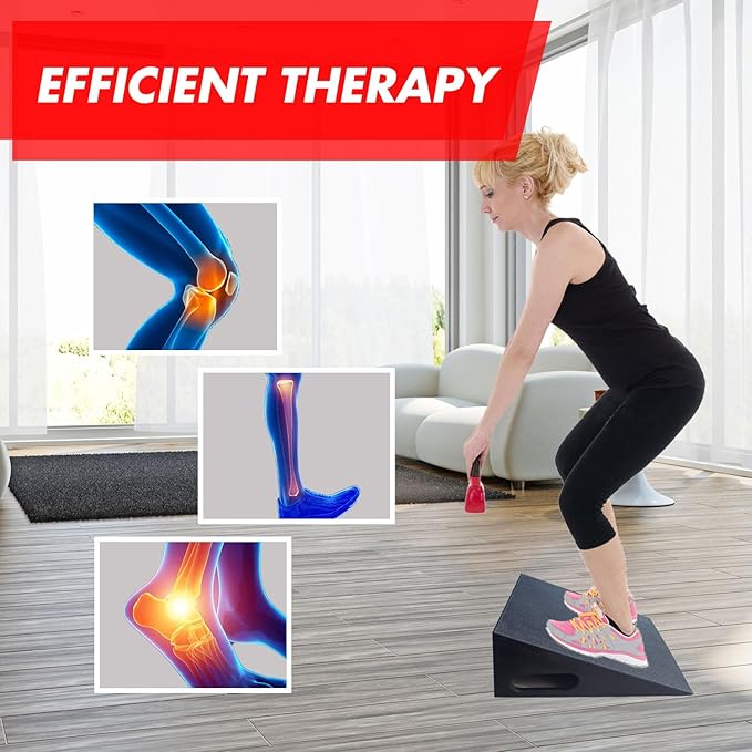 Squat Slant Board Calf Stretcher, Squat Wedge, Slant Board for Squats, Non-Slip Heel Elevated Squat Wedge Block for Weightlifting and Calf Stretching, Knees Over Toes Equipment