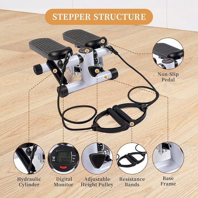 YSSOA Mini Stepper with Resistance Band