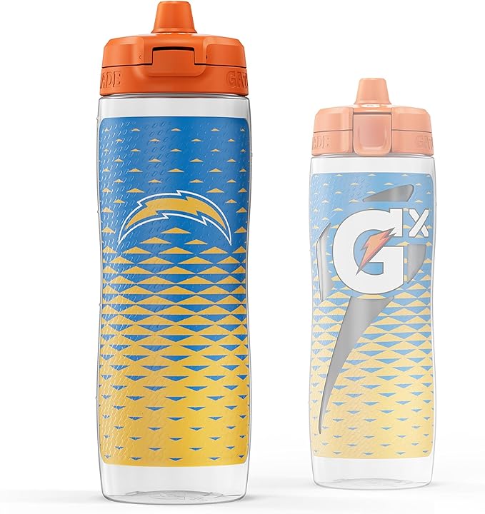 Gatorade Gx NFL Non-Slip Squeeze Bottles, 30 fl oz, Gx Hydration System