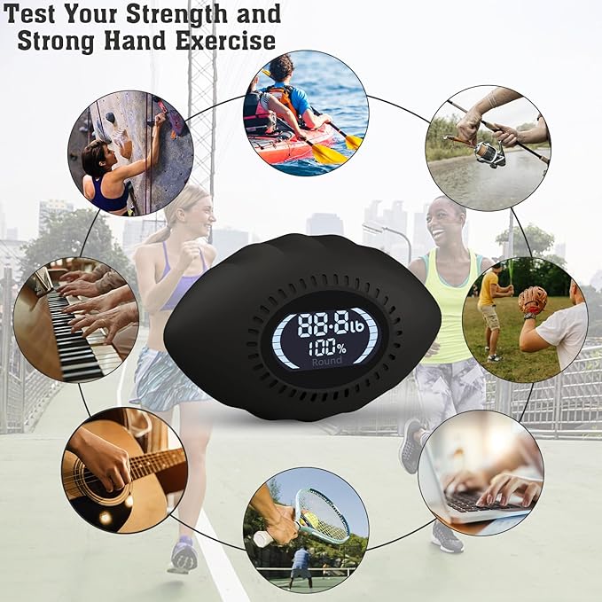 Hand Grip Strengthener 500 Lbs Rechargeable Grip Strength Trainer with Cheers & Progress Bars Electronic Stress Relief Ball for Adults/Kids Digital Hand Grip Training-Forearm-Gripper-Finger for Sport Home School