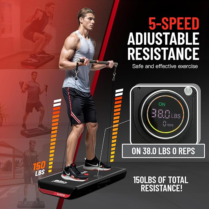 Home Gym All in One Exercise Equipment 5 Speed Adjustable Resistance Fitness Equipment Home Gym Equipment Multi Mode at Home Workout Equipment