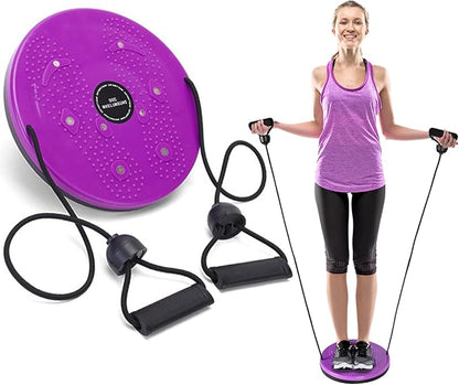 Ab Waist Twisting Disc, Twist Board for Exercise, Adjustable Waist Trainer Balance Disc with Handles, Slimming Twister Board with Massage Foot