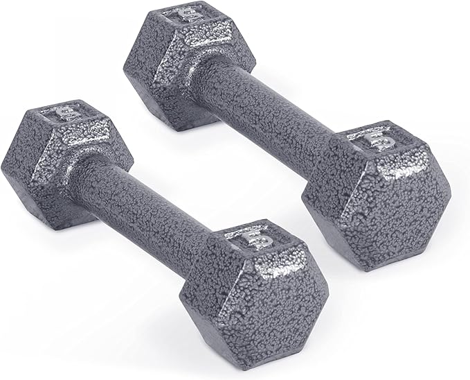 CAP Barbell Cast Iron Hex Dumbbell, Pair, 5 lb