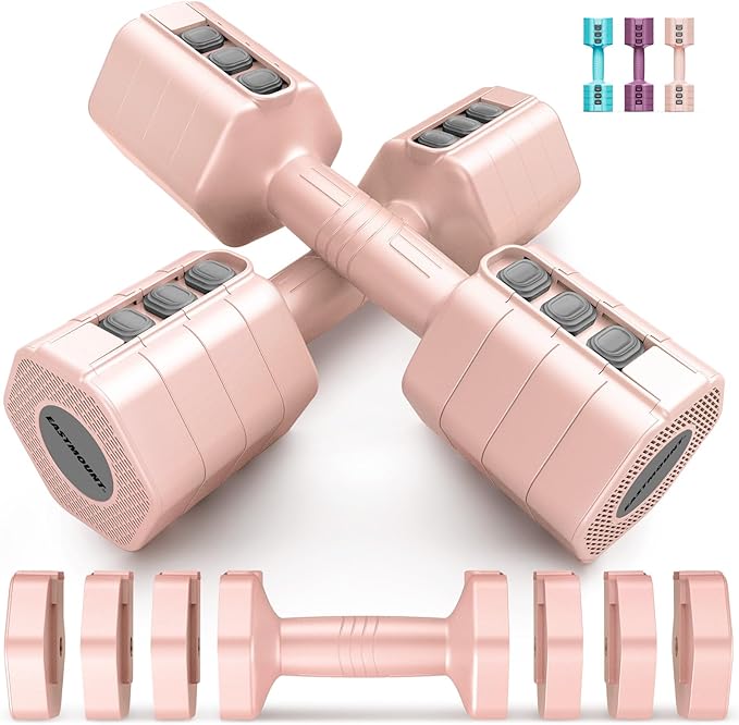 EAST MOUNT Weights Dumbbells Set of 2,Adjustable Dumbells for Women,4 in 1 Free Weights Each 2lb 3lb 4lb 5lb Hand Weights for Home Gym Exercise Training