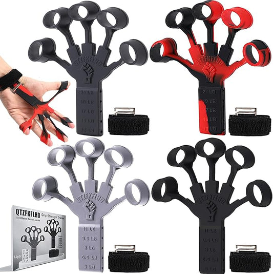 Grip Strength Trainer with Forearm Strengthener, Hand Grip Strengthener, Hand Extension Exerciser, Stress Relief Ball and Hand Grip Strengthener for Muscle Building and Injury Recover(5 PCS)