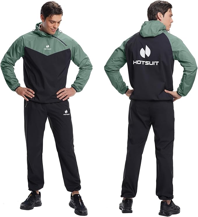 HOTSUIT Sauna Suit for Men Sweat Sauna Jacket Pant Gym Workout Sweat Suits